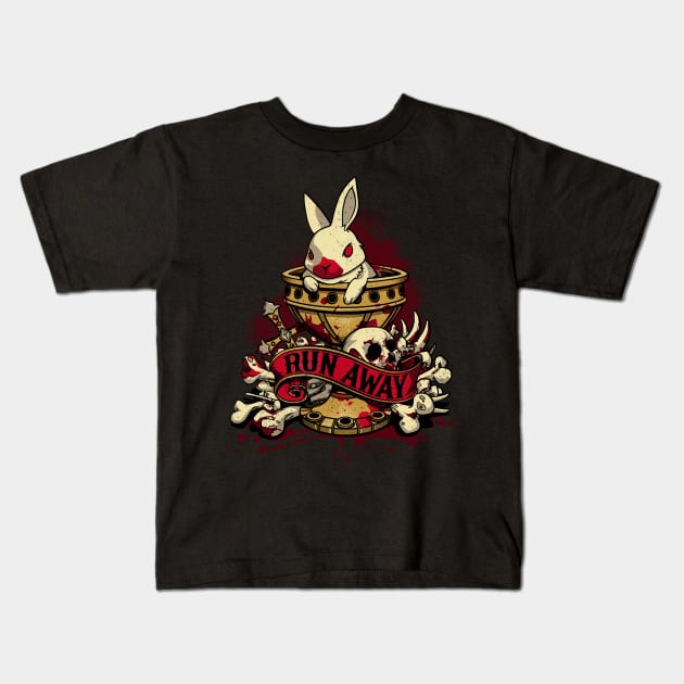 Run Away - Deadly Cute Geek Movie Rabbit Kids T-Shirt by Snouleaf